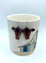 Load image into Gallery viewer, Cow head earrings - engraved