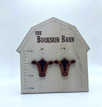 Load image into Gallery viewer, Cow head earrings - engraved