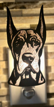 Load image into Gallery viewer, Great Dane Dog Night Light - Black, cropped ears