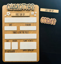 Load image into Gallery viewer, Sign - First Day of School 2 names