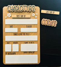 Load image into Gallery viewer, Sign - First Day of School 2 names