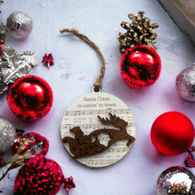 Load image into Gallery viewer, Ornament - Sheet music Santa Claus is comin' to town