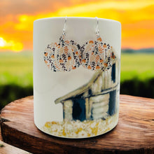 Load image into Gallery viewer, Pumpkin shaped fall floral pattern earrings