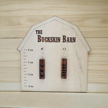 Load image into Gallery viewer, Stars and stripes walnut bar earrings