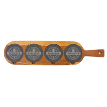 Load image into Gallery viewer, Flight board with slate coasters - personalized