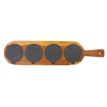 Load image into Gallery viewer, Flight board with slate coasters - personalized