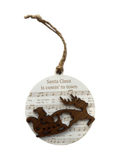 Load image into Gallery viewer, Ornament - Sheet music Santa Claus is comin' to town