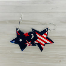 Load image into Gallery viewer, Patriotic acrylic star earrings