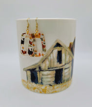 Load image into Gallery viewer, Chicken earrings - clear acrylic - rounded trapezoid