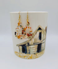 Load image into Gallery viewer, Chicken earrings - clear acrylic - rounded teardrop