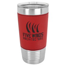 Load image into Gallery viewer, Tumbler 20 oz leatherette travel mug - personalized
