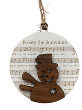 Load image into Gallery viewer, Ornament - Sheet music Frosty the Snowman
