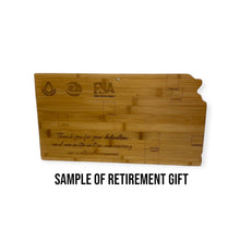 Load image into Gallery viewer, Cutting board - Bamboo State of Kansas personalized
