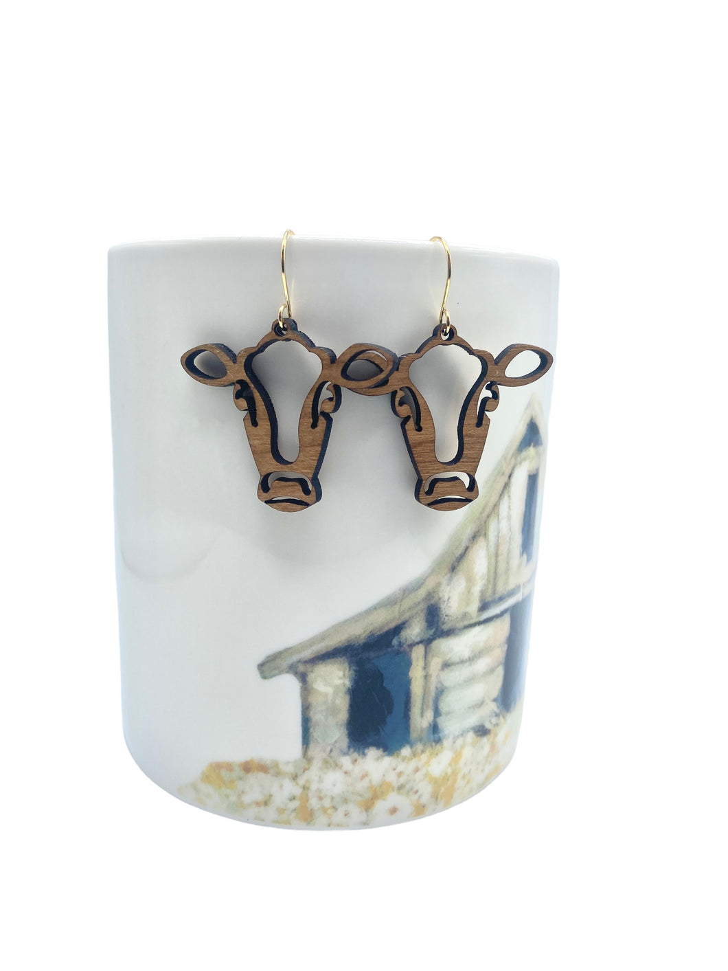 Cow head earrings - cut out