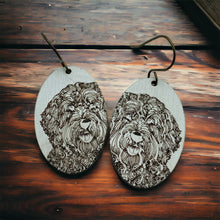 Load image into Gallery viewer, Doodle dog earrings - sketch on white
