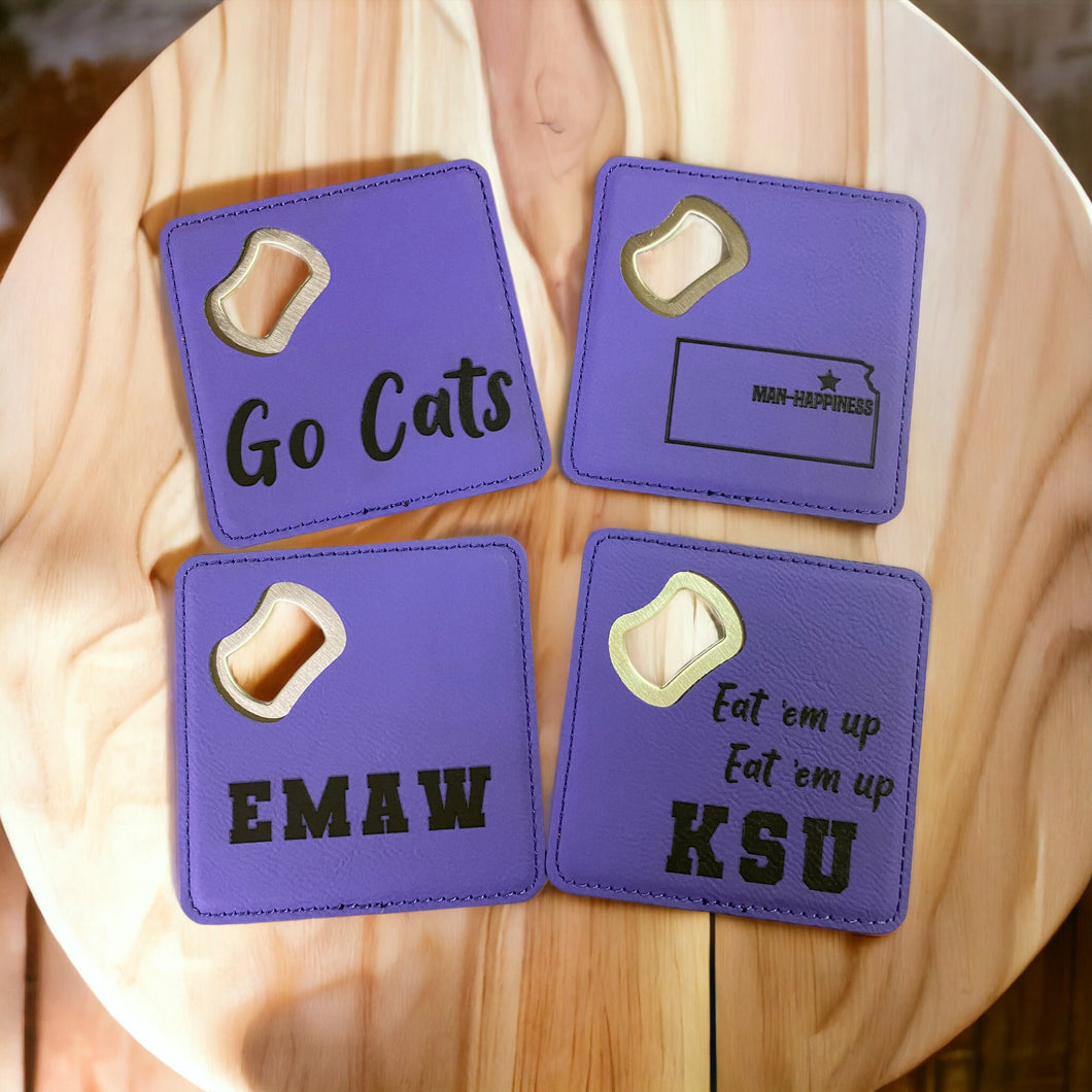 Coasters - Kansas State purple - Set of 4