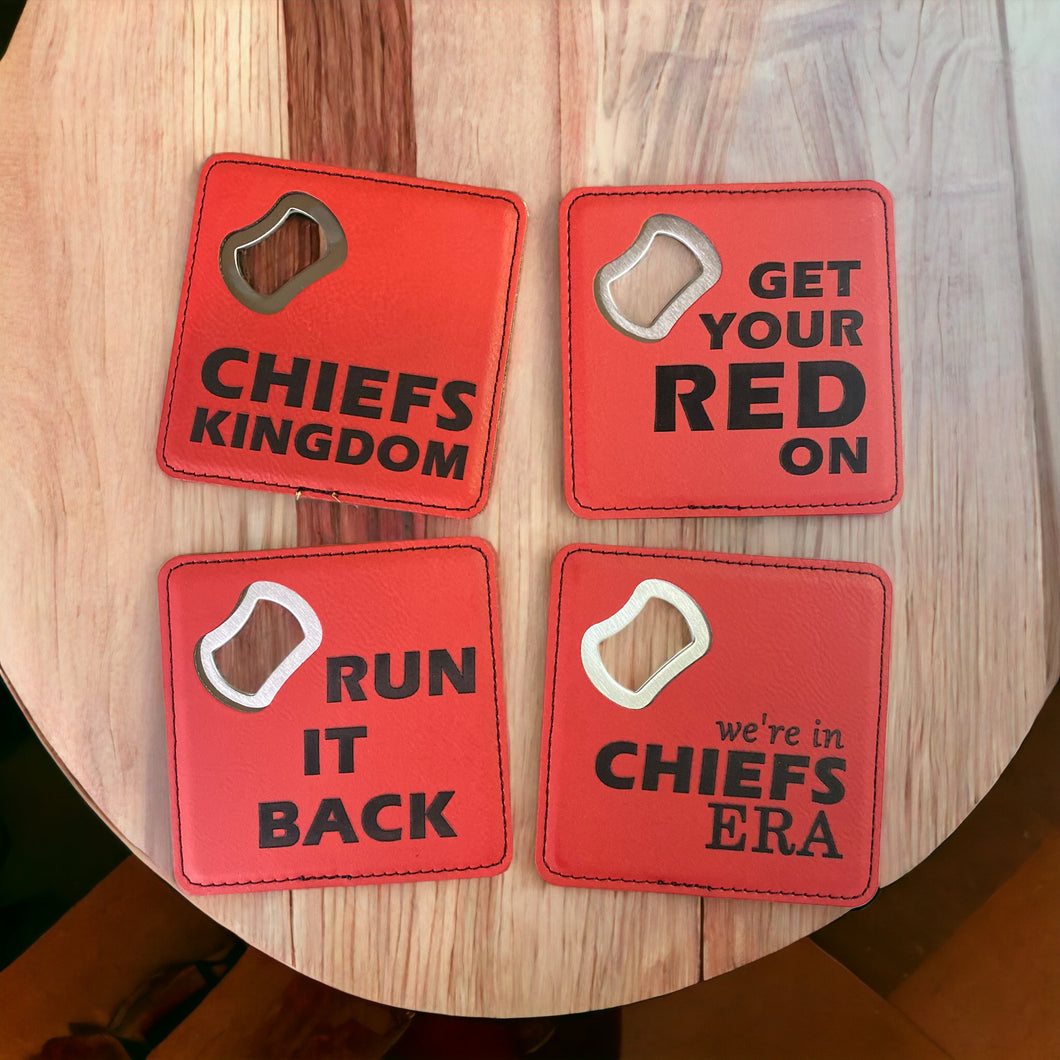 Coasters - Chiefs red - Set of 4