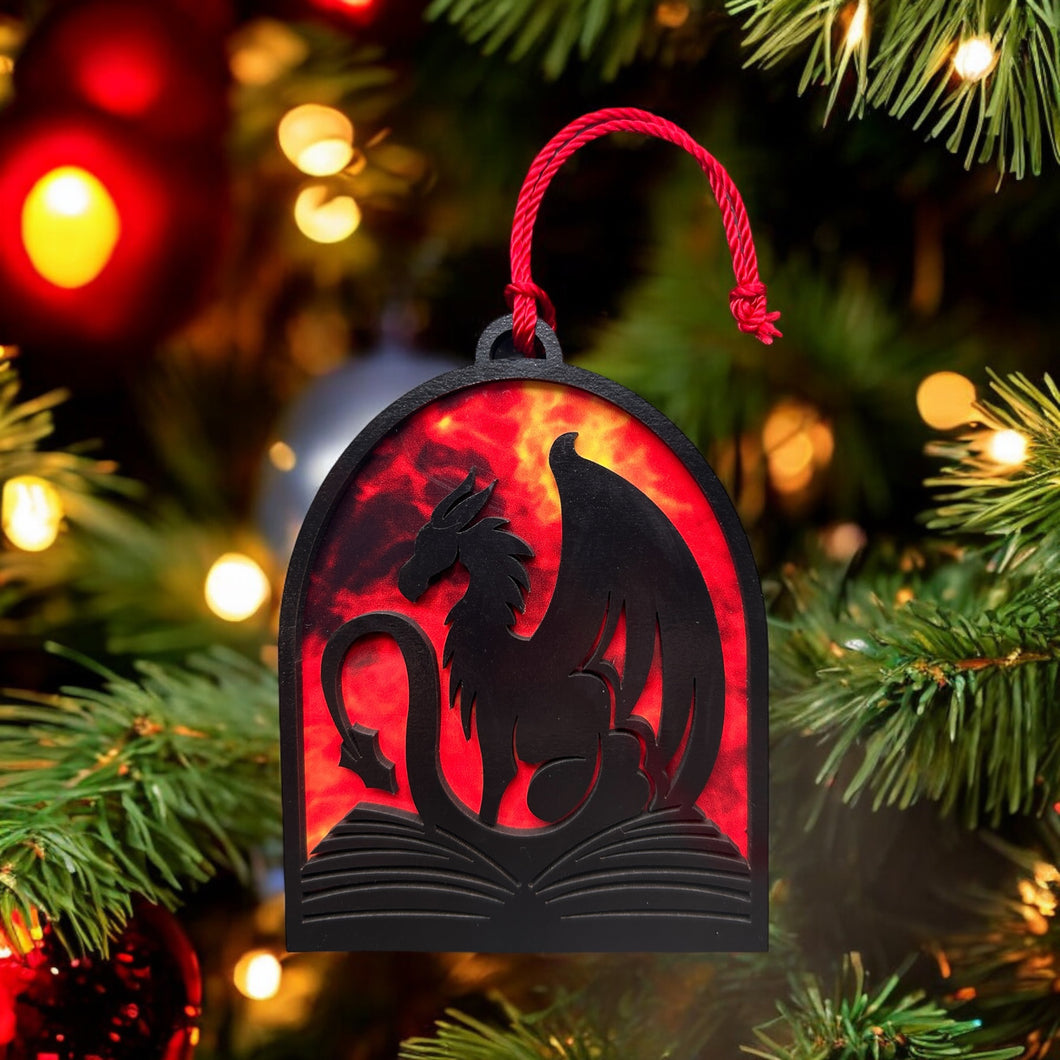 Ornament - Dragon with book