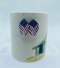 Load image into Gallery viewer, American flag tear drop earrings
