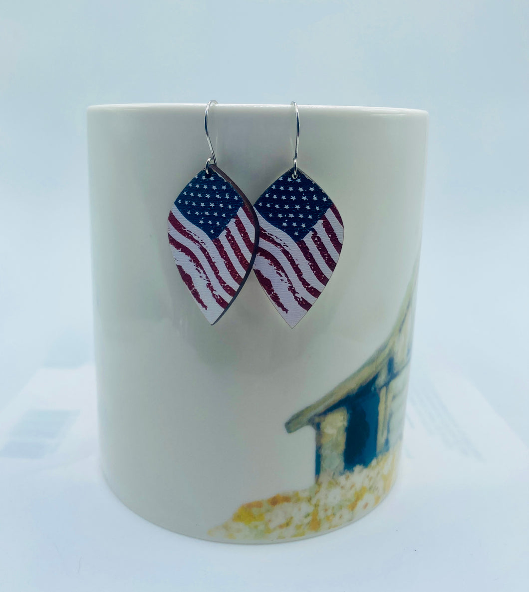 American flag tear drop earrings