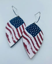 Load image into Gallery viewer, American flag tear drop earrings
