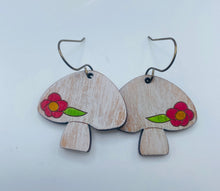 Load image into Gallery viewer, Floral Mushroom earrings
