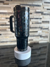 Load image into Gallery viewer, Tumbler - 40 oz black on black chrome leopard print
