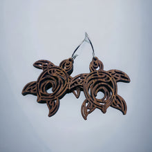 Load image into Gallery viewer, Sea Turtle earrings - wood
