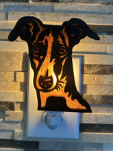 Load image into Gallery viewer, Greyhound dog night light, lit
