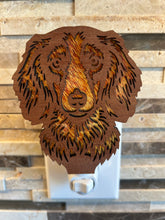 Load image into Gallery viewer, Long-haired Dachshund dog night light, red, unlit
