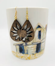 Load image into Gallery viewer, Sunflower earrings - wood cutout
