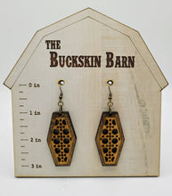 Load image into Gallery viewer, Boho Rattan wood earrings - rattan hexagon earring
