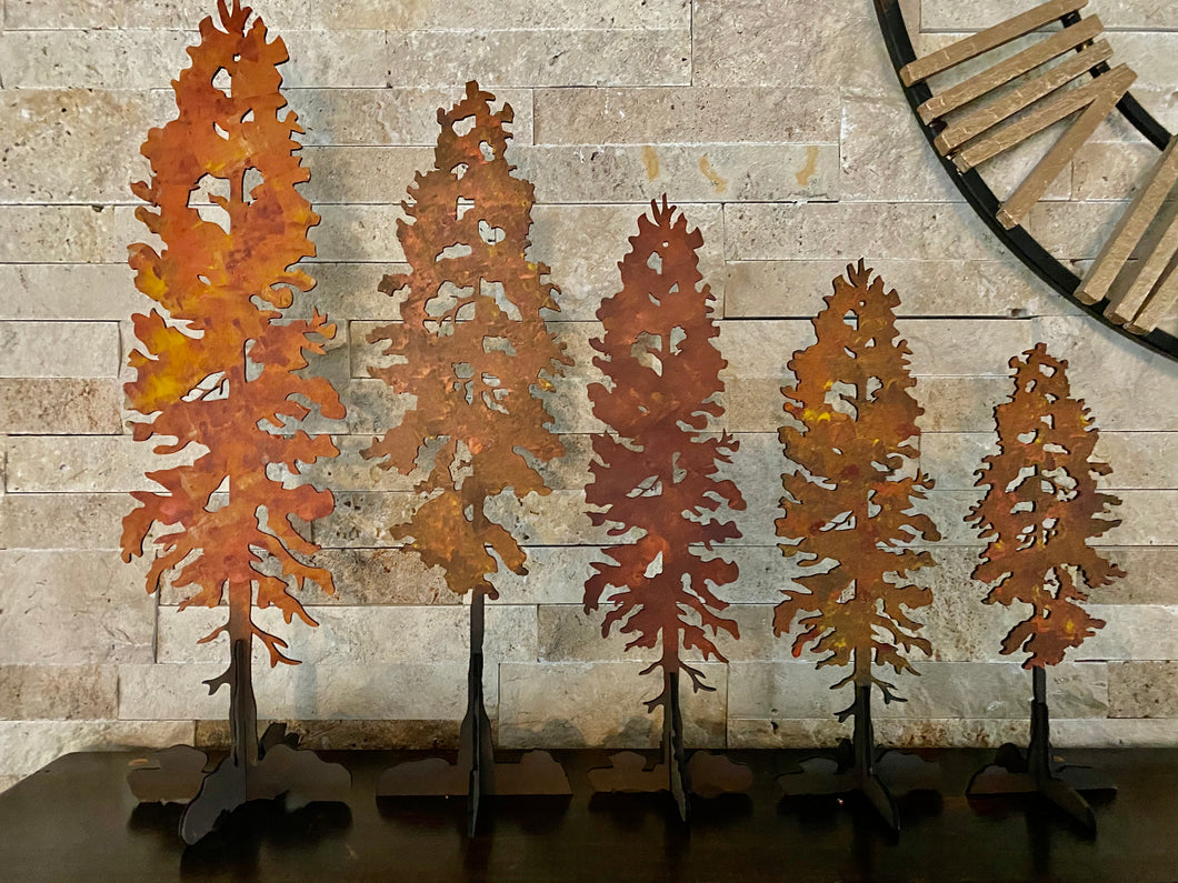 Trees - Autumn / Fall hand painted wood, reversible