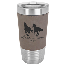 Load image into Gallery viewer, Tumbler 20 oz leatherette travel mug - personalized
